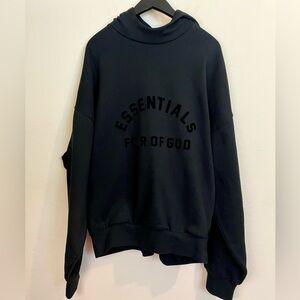 BRAND NEW Fear Of God Essentials Jet Black Hoodie Size L Men